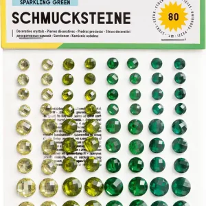 Deko-Schmucksteine, Emerald Dream selbstklebend, 80 Stück, sortiert Super-Preis