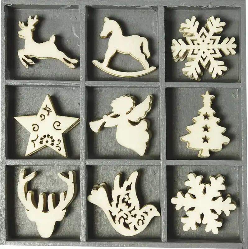 Holzbox Ornament Christmas 45 Stück Must-Have