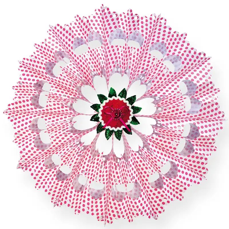 Bestseller Butterbrottüten Blüten Bastelset 24 St., 10x22cm, Punkte magenta