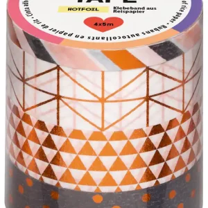 Washi Tape Set aus 4 Rollen à 5m HOTFOIL kupfer, 3x15mm + 1x5mm Beliebt