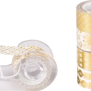 Deko Tape Mini glänzend gold 5x 3m inkl. Abroller Garantierte Lieferung