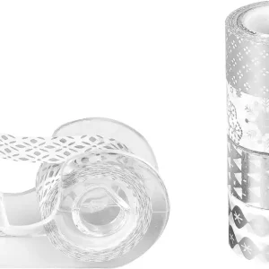 Deko Tape Mini glänzend silber 5x3m inkl. Abroller Nur Heute