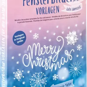 Fensterbilder Vorlagen ”Kalte Jahreszeit inkl. Kreidemarker Hochwertig