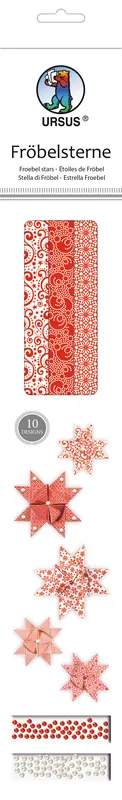 Billig Fröbelstern rot/weiß 40x (1,5x45cm) 20x (2,5x86cm)