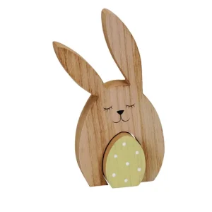 Rabatt Hase aus Holz 11x2x18 cm braun-grün