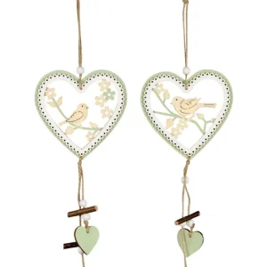 Mengenrabatt Herz zum Hängen natur grün 12x41,5 cm