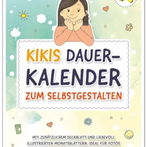 Handgefertigt Bastelkalender DIN A4, 130g/m² gelocht, Kiki-Edition