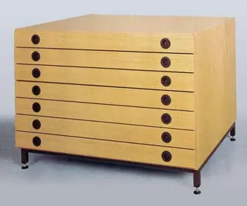 Top-Qualität Bildertruhe fahrbar, 7 Züge Formate bis: 100x70cm BxHxT: 111x74x79