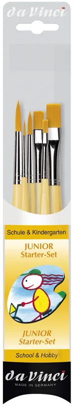 daVinci Junior-Schulmalpinselset 3 runde & 3 flache Pinsel Super-Preis