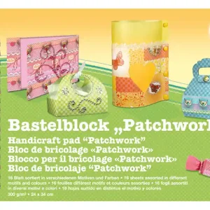 Bastelblock Patchwork 24x34cm, 16 Blatt sortiert,4 Motive,300g/m² Exklusiv