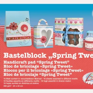 Bastelblock ”Spring Tweet” 24x34cm, 300g/m², 16 Blatt Mega-Angebot