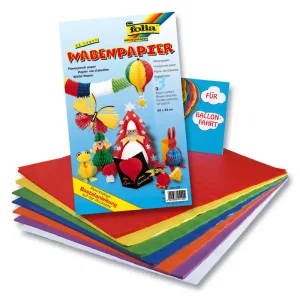 Wabenpapier 30 Lagen 33 x 40 cm, 8 Bogen/Farben Begrenztes Angebot