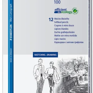 Echt Staedtler Mars Lumograph Bleistift 12er Metalletui,weiche Härtegrade