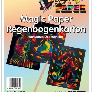 Magic Paper Regenbogenkarton 4 Blatt , 14x22 cm Zertifiziert
