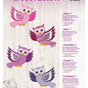 Bestpreis 3D Deko Motiv ”Eulen 1” 24 Stück, 10 x 10 cm