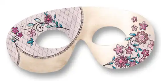 Partymasken in 6 Motiven sortiert 6 Stück, weiß Kostenloser Versand