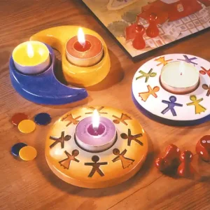 Kostenloser Rückversand Kerzenhalter 2 Motive und 3 Teelichter