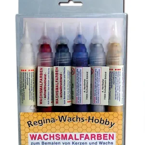 Sonderangebot Wachsmalfarbe 6 Farben weiß,brau,schwarz,lila,gold,silber