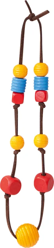 Billig Holzperlen eckig, sortiert 84 Teile, inkl. 2 Schnüre à 85cm