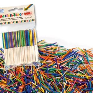 Bastelhölzer, Zündholzformat, je 200 natur + farbig sortiert Gratis Versand
