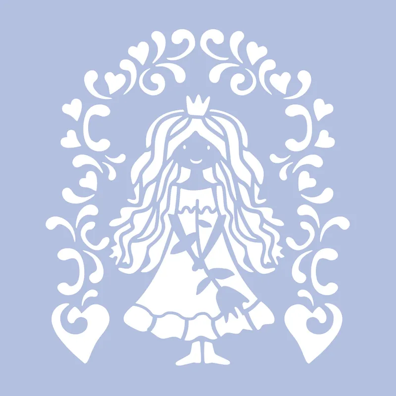 Glas Tattoo Schablone Little Princess, 33x33cm Letzte Chance