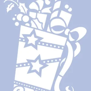 Glas Tattoo Schablone Xmas present 15x33cm Begrenztes Angebot