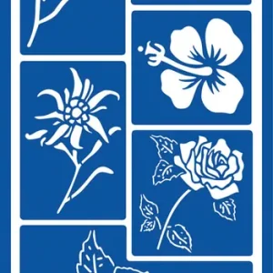 Exklusiv Motiv-Schablonen ”Flowers” 28,5 x 12,5 cm