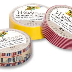 Washi Tape: Streifen blau Eizelrolle 10m x 15mm Geld-Zurück-Garantie