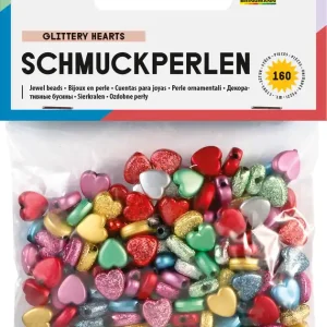 Kostenloser Versand Schmuckperlen Herzen glatt/geprägt 160 Stück, Größen und Farben sort.