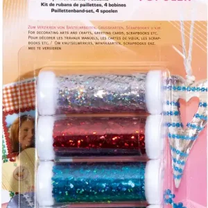Paillettenbänder-Set 4 Spulen, 4 x 6mm x 3m Original