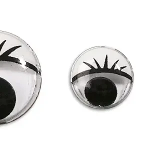 Begrenztes Angebot Wackelaugen rund mit Wimpern 10 Stück sortiert