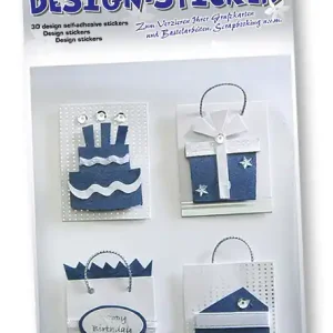 Knallerangebot 3-D Sticker Happy Birthday Fb. blau 4Stck