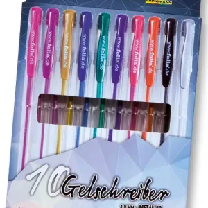 Echt Black Style, ”metallic”, 10 Gelschreiber, farbig sortiert