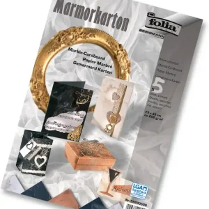 Exklusiv Marmorkarton 250g/m², 23x33cm 5 Blatt, farbig sortiert