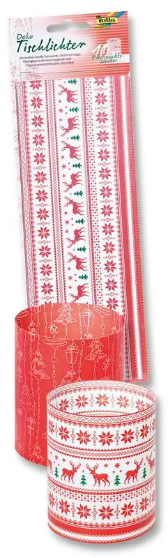 Tischlichter WEIHNACHTSZAUBER 10x27cm,10 Blatt(je 4x2Motive+2weiß Schneller Versand