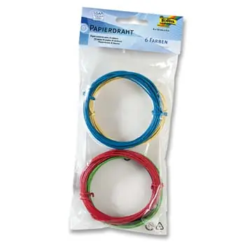Papierdraht-Set 6 versch.Farben 6 Stück je 1,5mm x 3m Handgefertigt