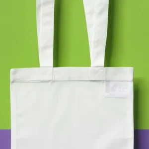 Markenprodukt Kleine Tragetasche 24x28cm 100% Baumwolle, lange Henkel, gebl.