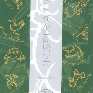 Top-Qualität Merry Christmas Fotokarton 300g/qm grün 5Blatt DIN A4