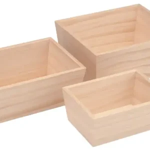 Gratis Versand Holzkisten 3er-Set 16,8x13,5, 12,5x9 cm,Kiefernholz