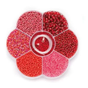 Perlenmix rot inkl. 3x Nylonfaden, 3x Verschluß Neuheit