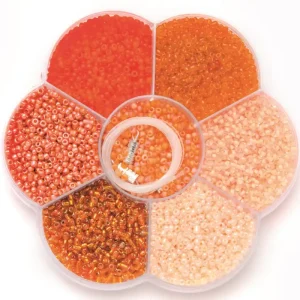 Perlenmix orange inkl. 3x Nylonfaden, 3x Verschluß Must-Have