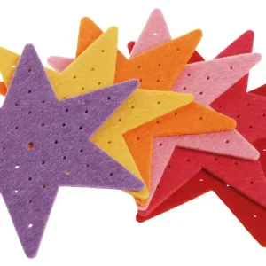 Rabatt Filzanhänger ”Stickstern” 6er Set ca. 13x13 cm