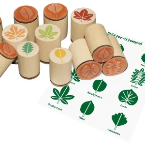 Neu Holzstempel ”Blätter” 12-teilig