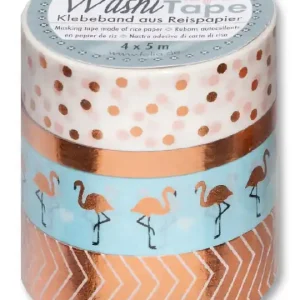 Beliebt Washi Tape Hotfoil rosegold 3x (5m x 15mm) & 1y (5m x 5mm)