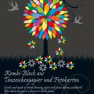 Kombiblock 23x33cm Tonzeichenpapier u.Fotokarton”Sonderedition” 50Blatt Neue Kollektion