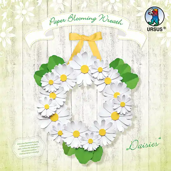 Zertifiziert Paper Blooming Wreath ”Daisies” inkl. Bastelanleitung