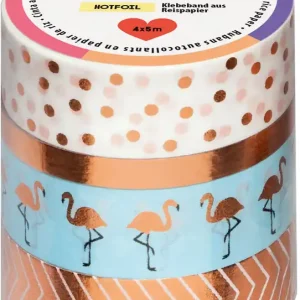 Nur Für Kurze Zeit Washi Tape Set aus 4 Rollen à 5m HOTFOIL rosegold, 3x15mm + 1x5mm