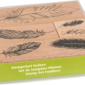 Garantierte Lieferung Stempel-Set Federn 6-teilig Setgröße: 12x10x3 cm