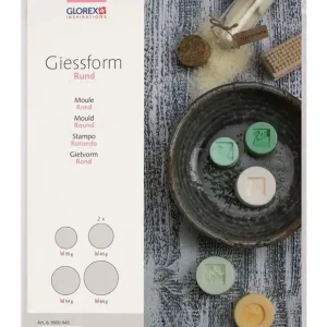 Zertifiziert Seifengießformen rund 4 Stk. 42-57mm