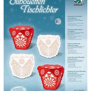 Silhouetten Tischlichter,weiß/rot Schneeflocke,inkl. Anleitung Im Trend